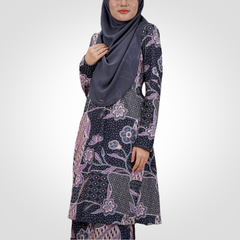 SIPO Modern Muslim Women's Dress in Pahang Malaysia Eid Borong Kurung With Cetakan Bunga Made from Polyester Fiber