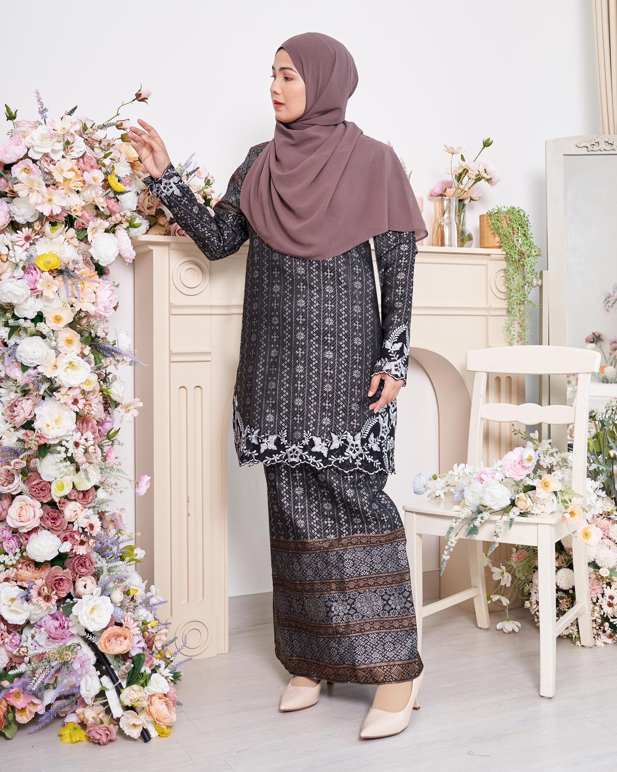 SIPO Eid Hotsale Fashion Malaysia Baju Kurung Indonesia Clothing Long Sleeve Blouse With Skirt Baju Kebaya Muslim Abaya Melayu