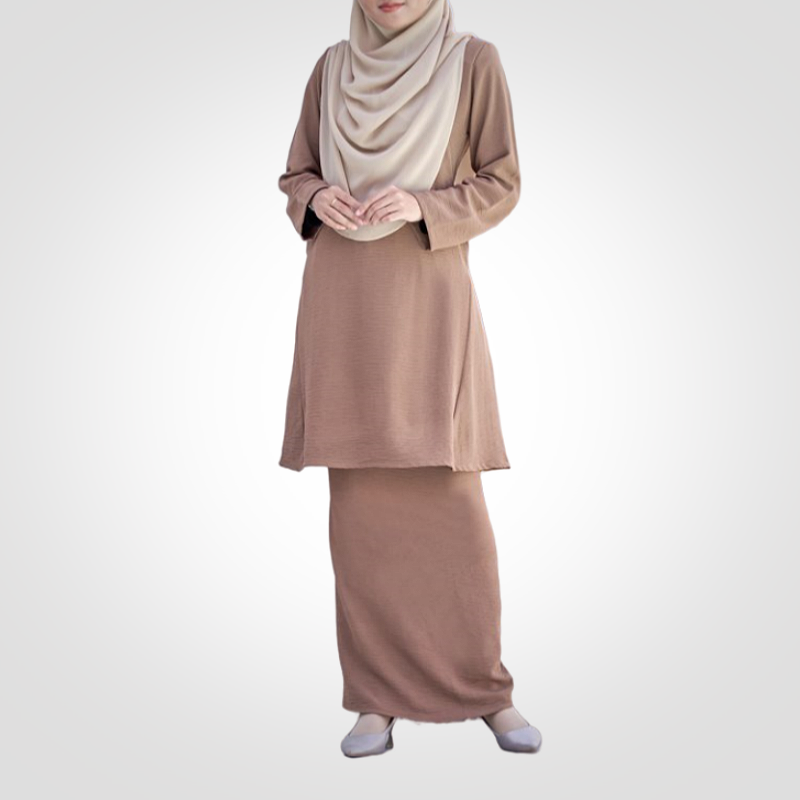 SIPO Modern Muslimah Dress for Women Customizable Eid Malay Muslimah Pahang Kurung Style Made from Polyester Fiber