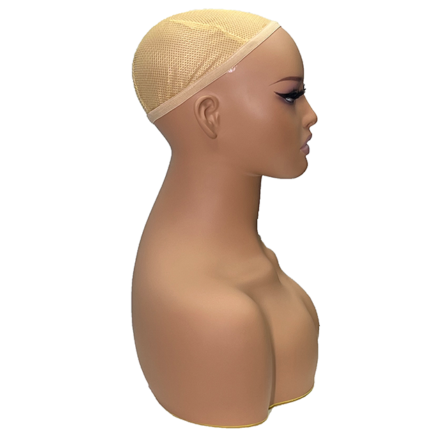 realistic and High quality female  mannequin  head with shoulders and makeup  for store wig display