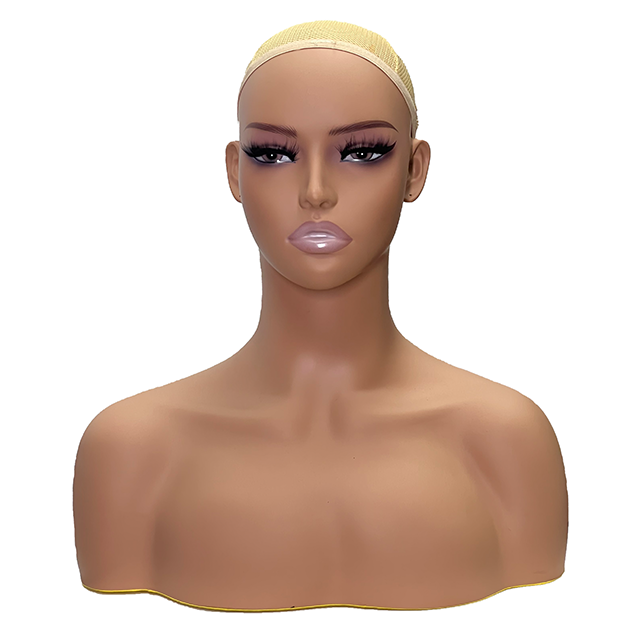 realistic and High quality female  mannequin  head with shoulders and makeup  for store wig display