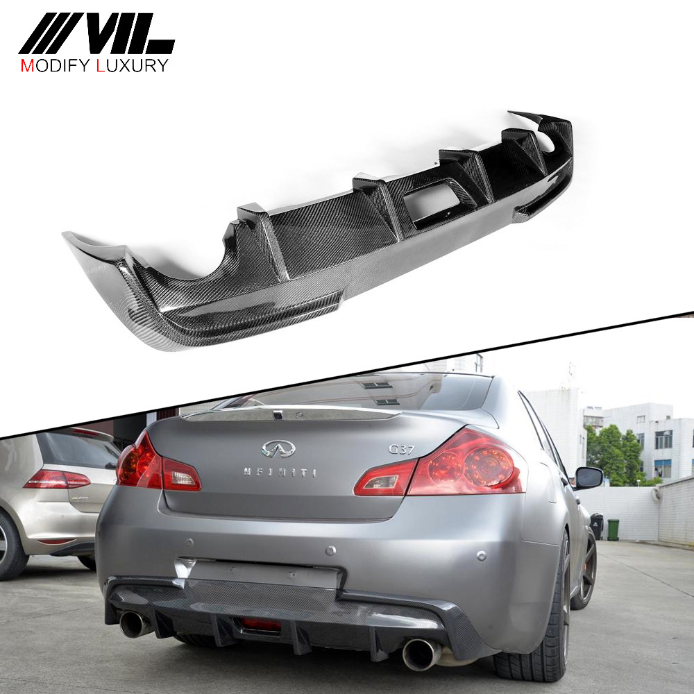 Carbon Fiber Auto Rear Lip Diffuser For Infiniti G37 G35 Sedan 2010-2013