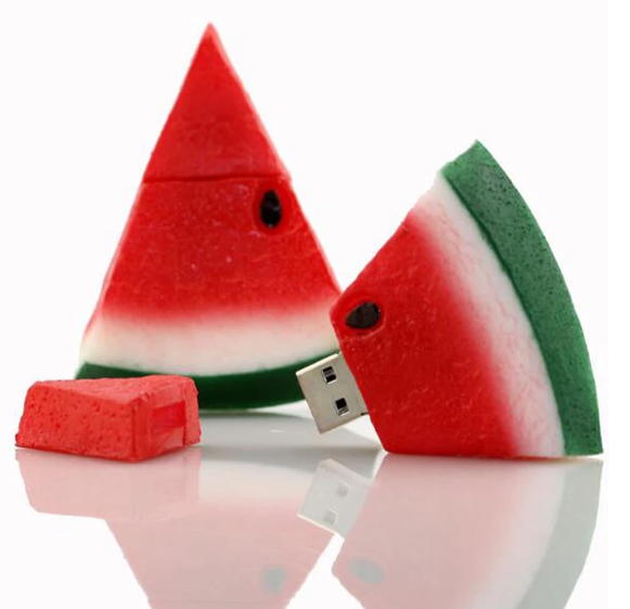 Factory Personalized Custom Watermelon Shape USB 2.0 Rubber PVC 128gb usb Flash Drive 64gb 32gb 16gb 8gb 4gb USB Flash Drives