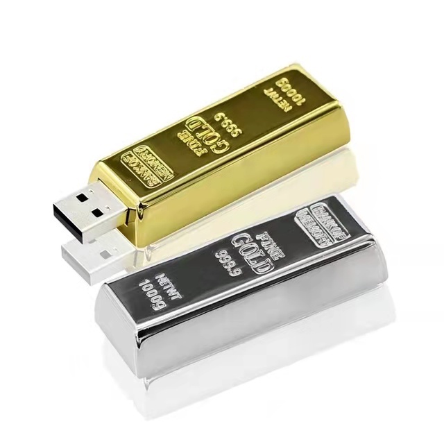 Gold Metal Bar 1GB 2GB 4GB 8GB 16GB USB 2.0 Flash Drive  32GB 64GB USB 3.0 8tb usb flash drive 128gb U Disk for wedding gift