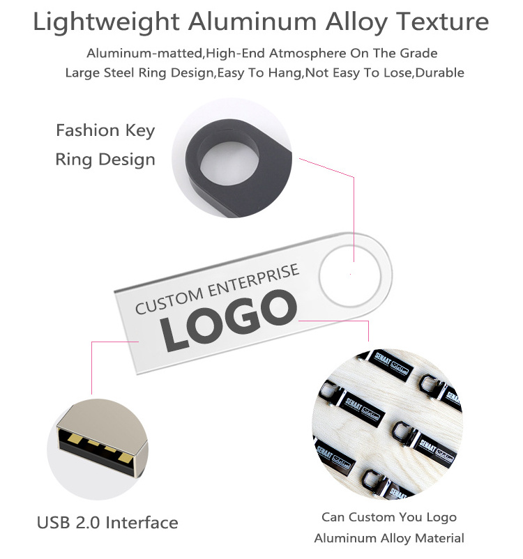 wholesale usb flash drive 16gb 2.0 custom logo flashdrive 32 gb 64 gb 128 gb 3.0 pendrive metal memory stick