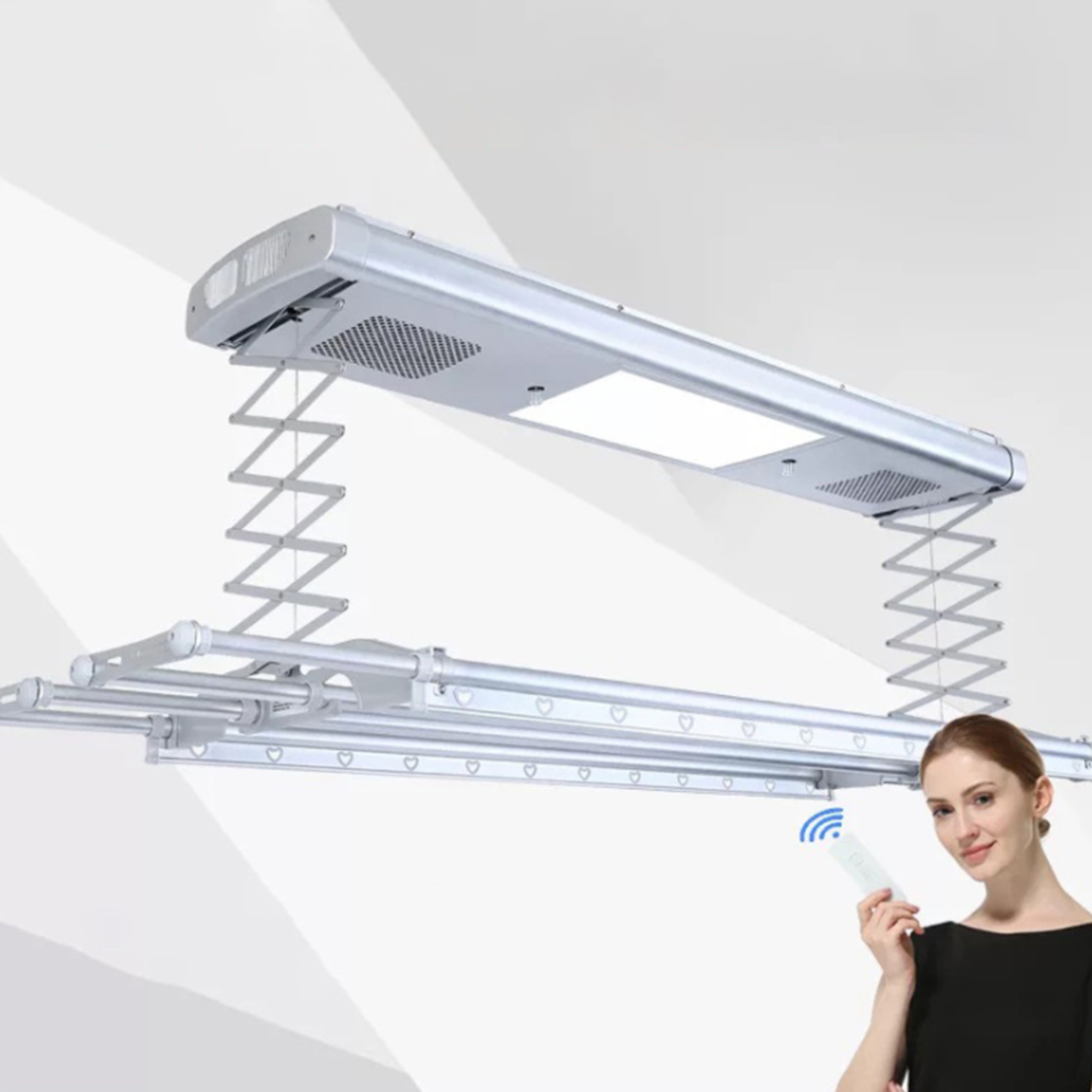 Electric retractable ceiling clothes dryer rack hot sale clothes drying rack hanger with UV sterilization