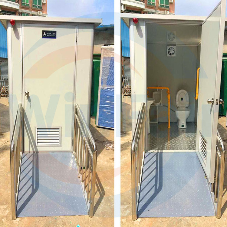 WinFair Prefab Handicap Disabled Transportable Public Bath Movable Outdoor Disable Mobile Portable Toilet