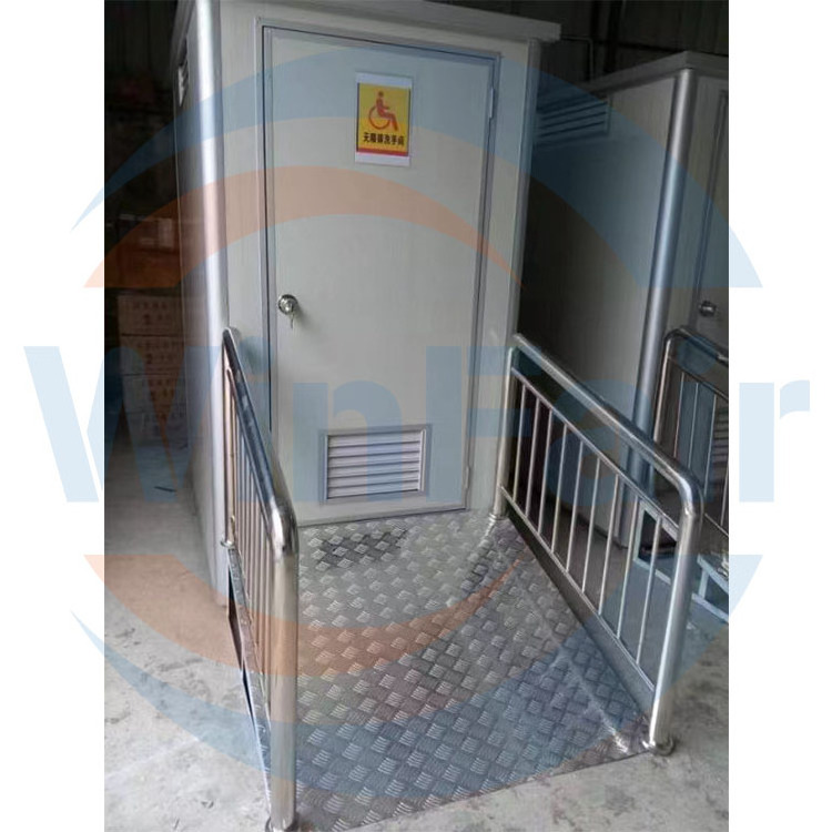 WinFair Prefab Handicap Disabled Transportable Public Bath Movable Outdoor Disable Mobile Portable Toilet