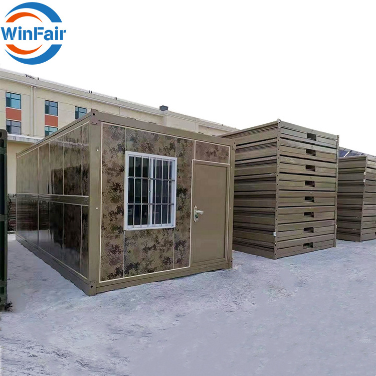 WinFair cheap fold out 20ft portable tiny house pre fabricated warehouse mobile foldable container home folding container house