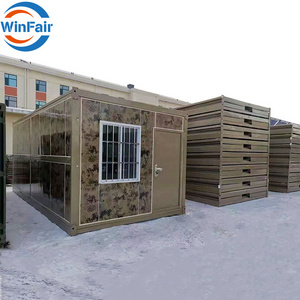 WinFair cheap fold out 20ft portable tiny house pre fabricated warehouse mobile foldable container home folding container house