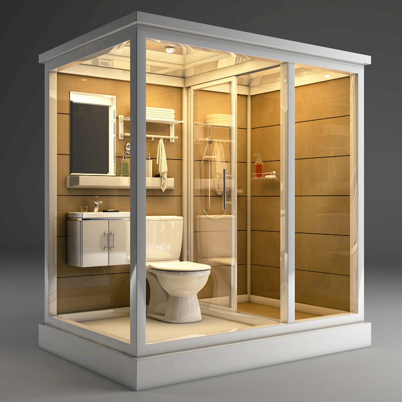 WinFair Bath Room Pod Luxury Module Kit Bathroom Prefab Bathroom Unit Multi-Functional And Toilet Combos Shower Rooms