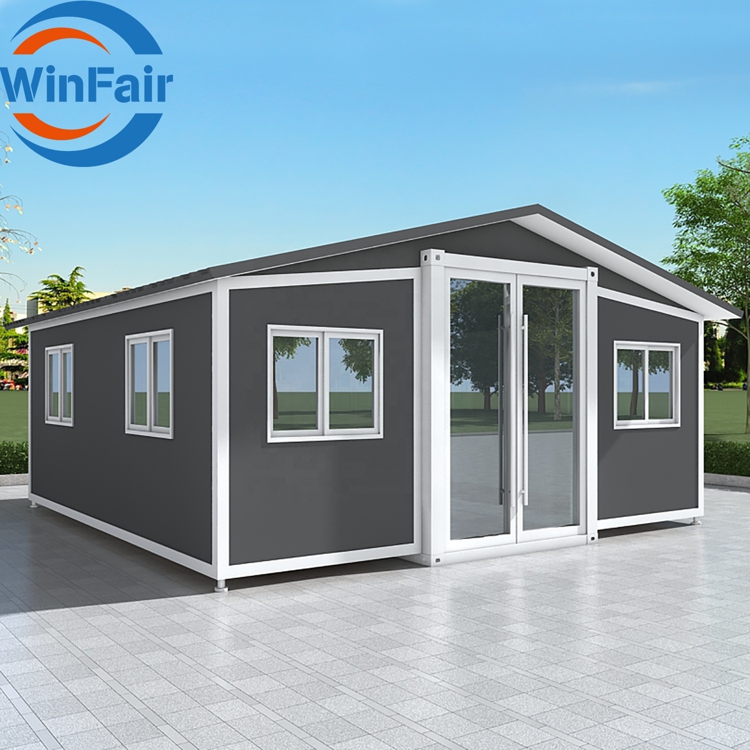 WinFair 20Ft Tiny Foldable House 2 Bedroom Mobile Expandable Living Luxury Container Prefab Modulair House With Bathroom