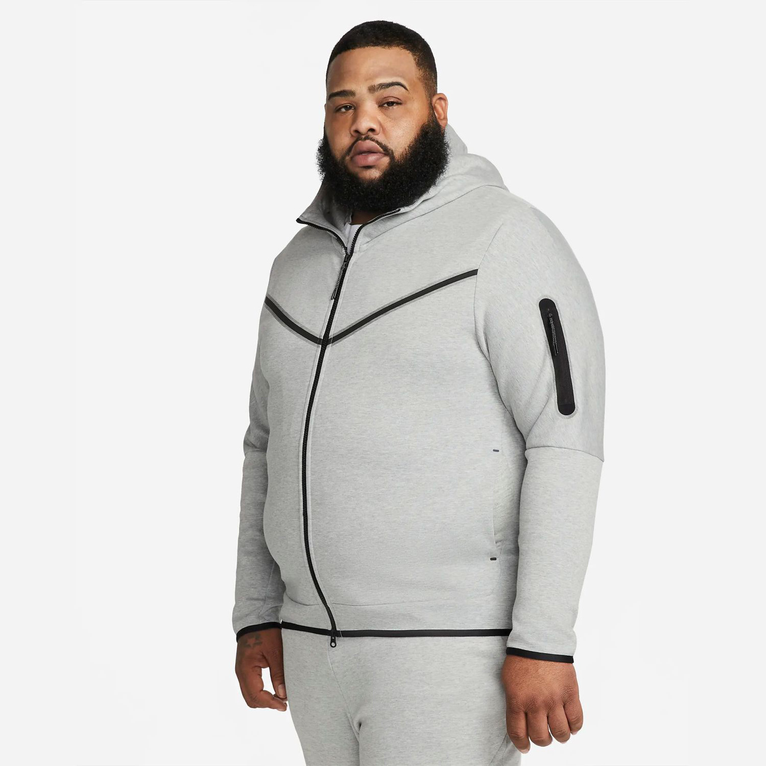 Custom Brand Logo Design 66% Cotton 34% Polyester Light Grey Warmth Standard Fit Sportswear Tech Fleece Tracksuit