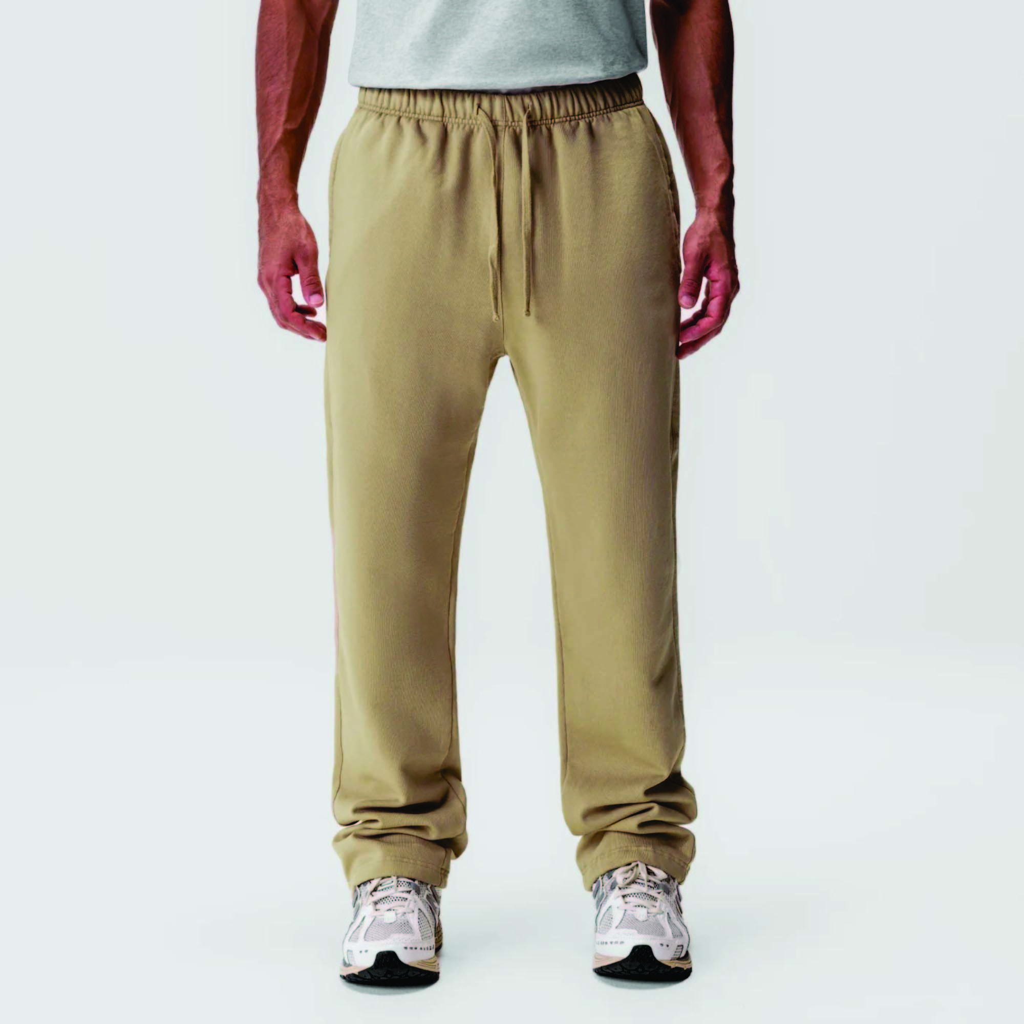 OEM High Quality 100% Cotton French Terry Men Sweatpants Luxury Blank Oversized Straight Leg Custom Sweatpants