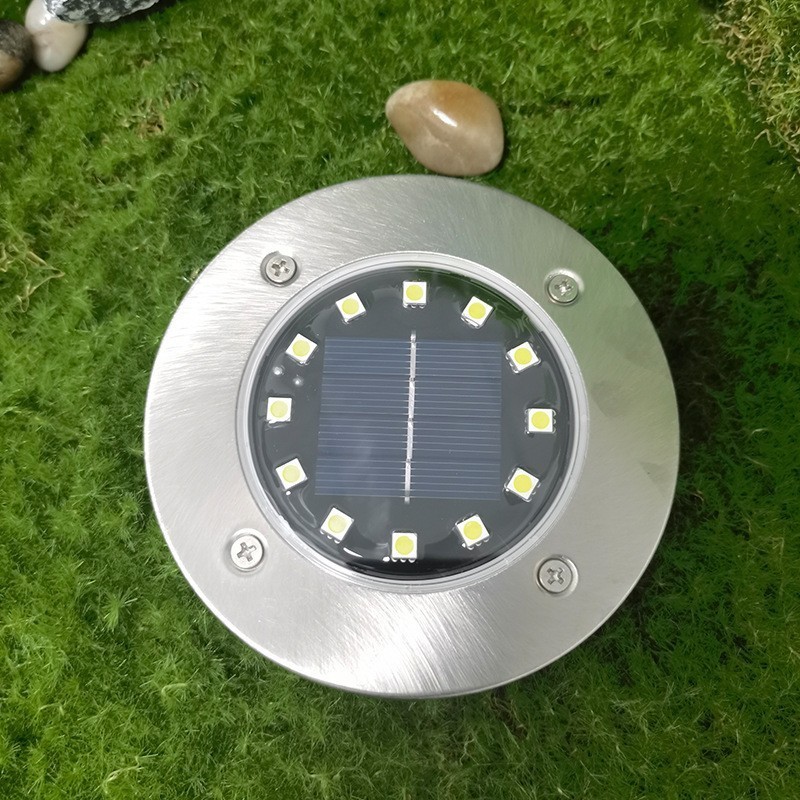 Outdoor Warm White Waterproof Smart Lawn Terrace Solar Disc Ground Light For Patio