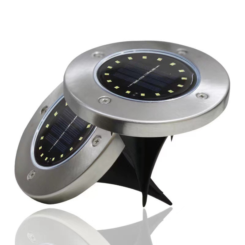 Outdoor Warm White Waterproof Smart Lawn Terrace Solar Disc Ground Light For Patio