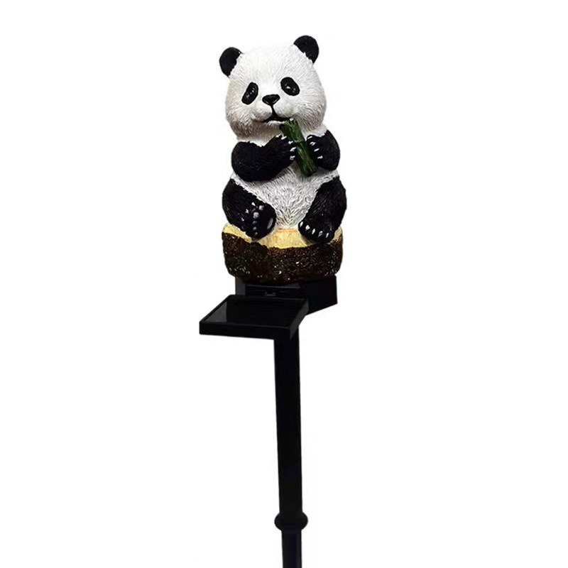 Solar outdoor LED Light Creative Panda Resin Animal Plug Light Waterproof for Garden Landscape Decoration