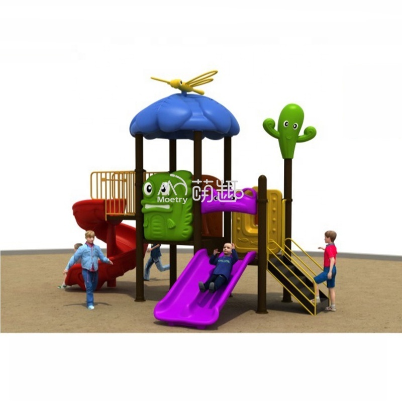 Moetry UAE Hot Sale Cheap Playground Equipment Outdoor Plastic Slide with Swing for Nursery School Backyard