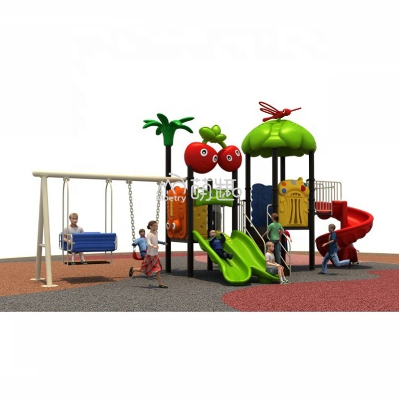 Moetry UAE Hot Sale Cheap Playground Equipment Outdoor Plastic Slide with Swing for Nursery School Backyard