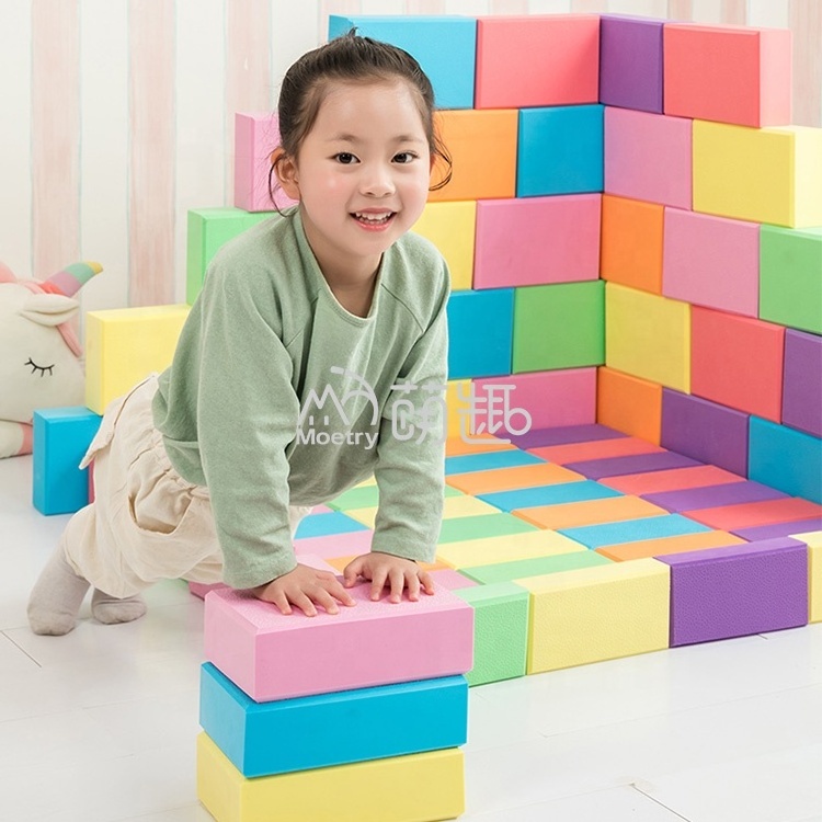 Moetry Large EVA Brick Block Toy Foam Building Blocks for Preschool Kids Soft Building Block Set yoga brick