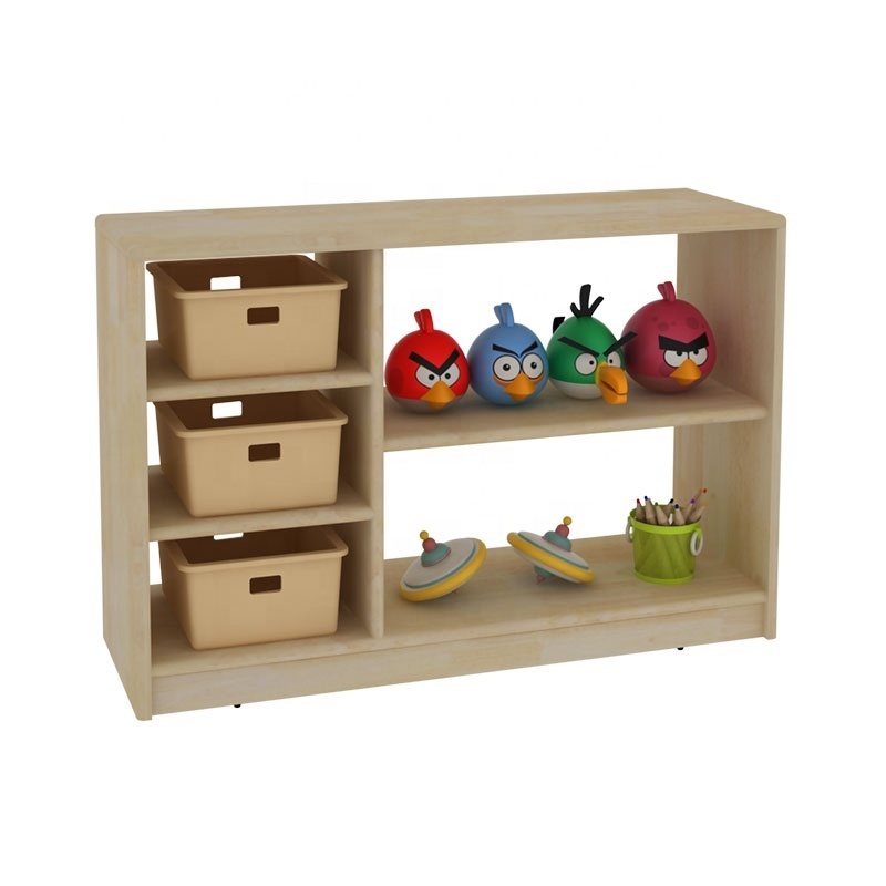 Moetry Preschool Cubbies Solid Wood Daycare Classroom Kids Toy Storage Unit Montessori Shelf