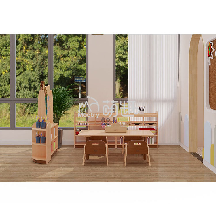 Moetry Wooden Nursery School Classroom Art Corner Setup Kids Montessori Furniture