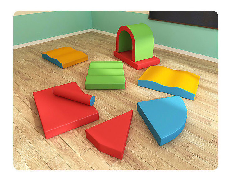 Free Combine J Shaped Toddler Soft Play Set with Foam Play Tunnel Sensory Play