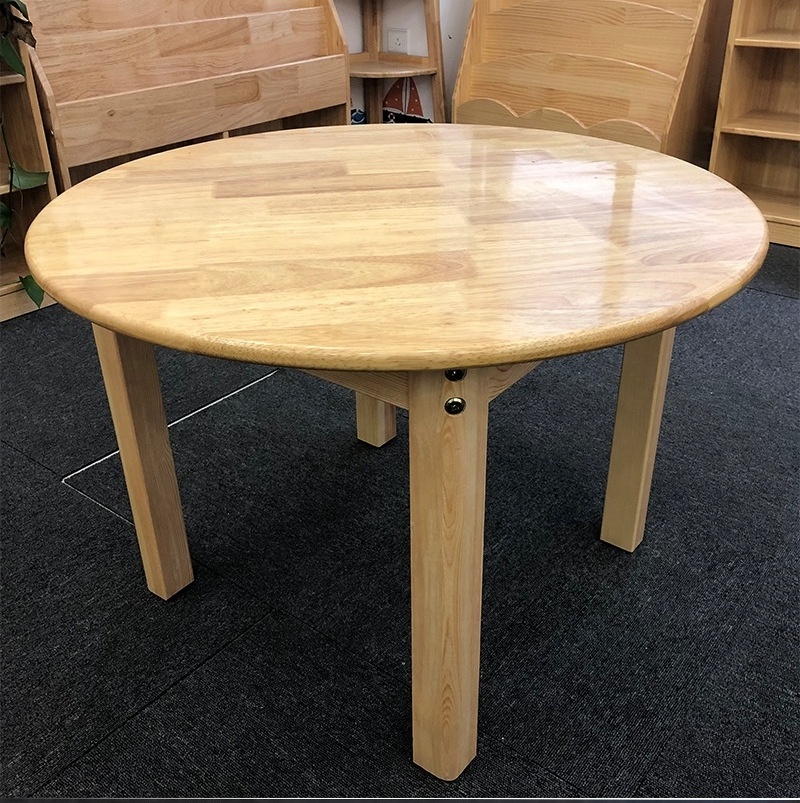 Solid Wood Round Table and Chairs for Pre School Daycare Classroom Kids Study Table