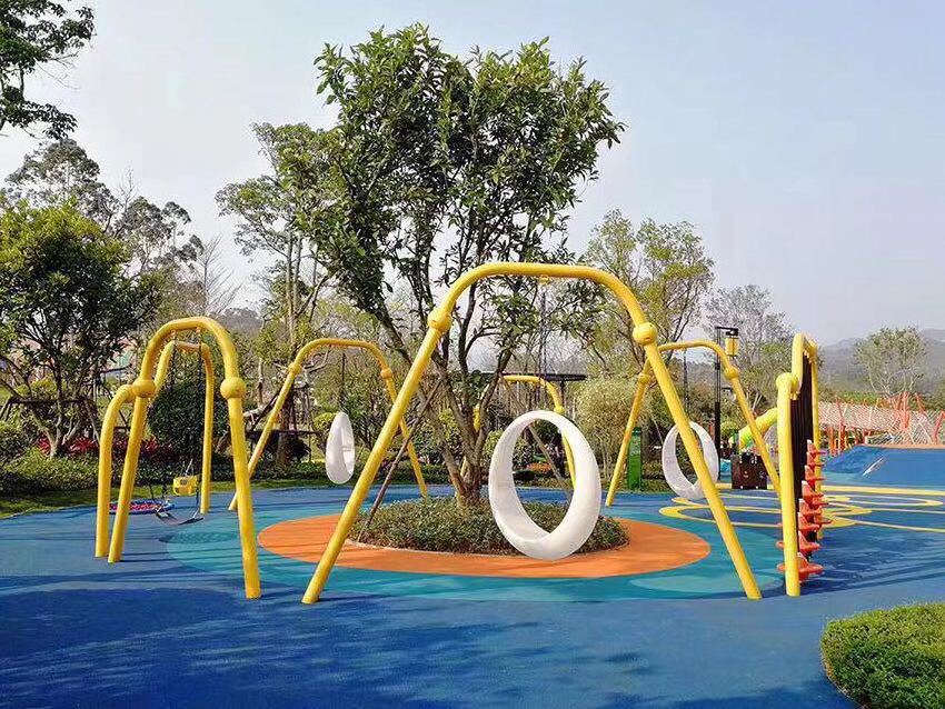 Moetry CE Proved Outdoor Playground Swing Set Wooden Swing for Children Moon Swing Seat for School Kids