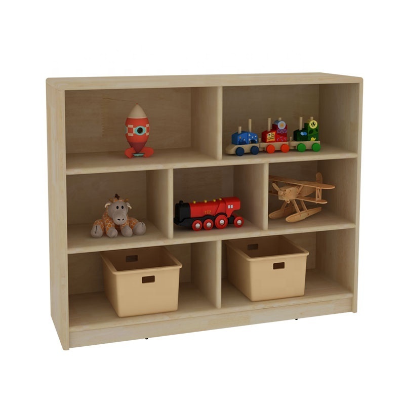 Moetry Preschool Cubbies Solid Wood Daycare Classroom Kids Toy Storage Unit Montessori Shelf