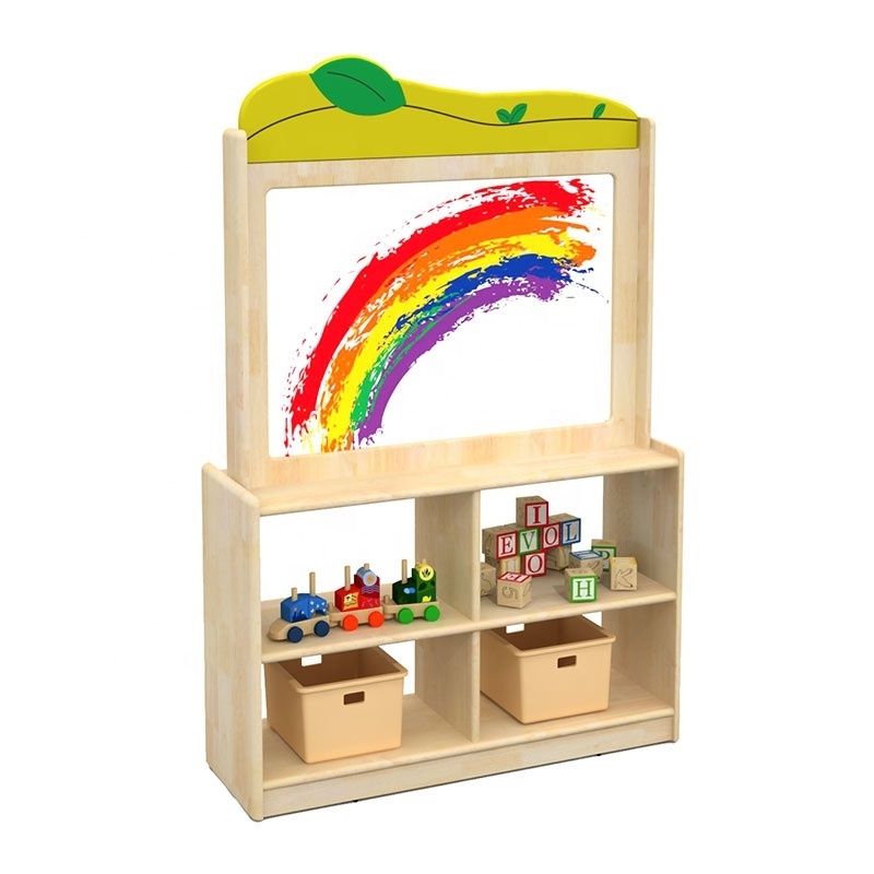 Moetry Preschool Cubbies Forest Theme Wooden Cabinet Stand Kids Toys Storage Rack