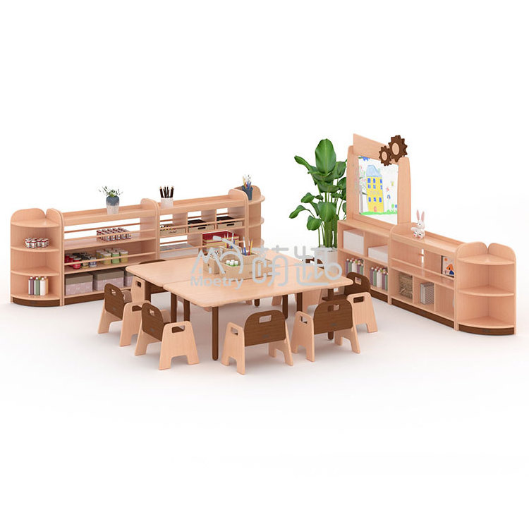 Moetry Wooden Nursery School Classroom Art Corner Setup Kids Montessori Furniture