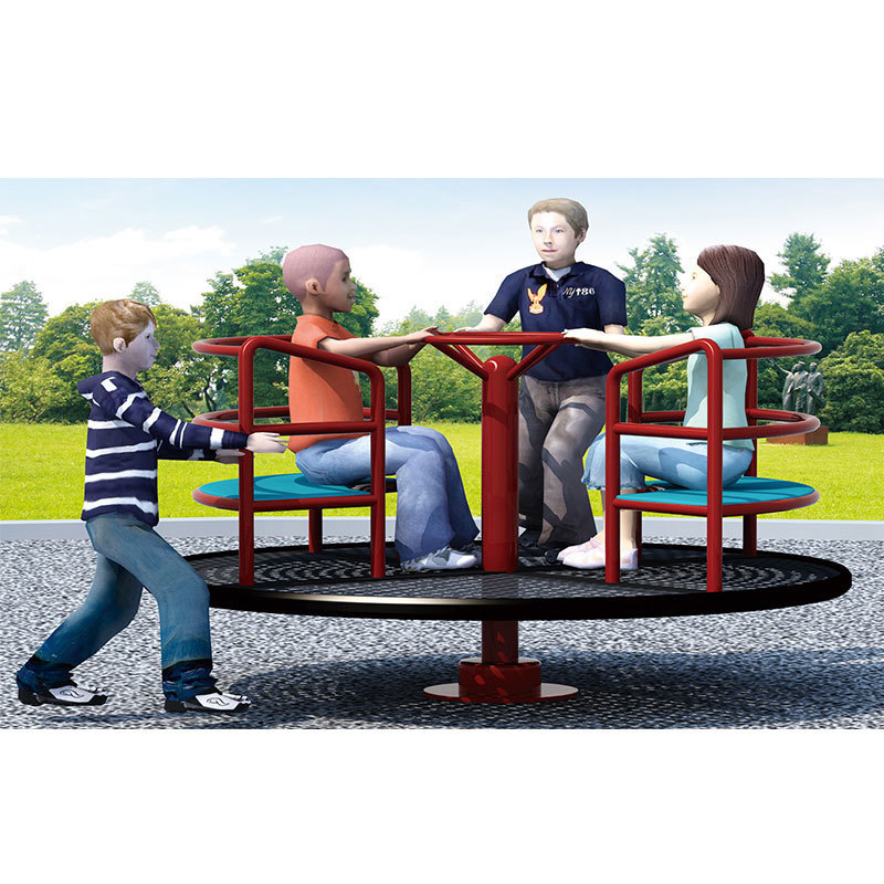 Moetry Galganized Steel Kids Playground Roundabout Spinning Play Equipment Merry Go Round Bench for Park