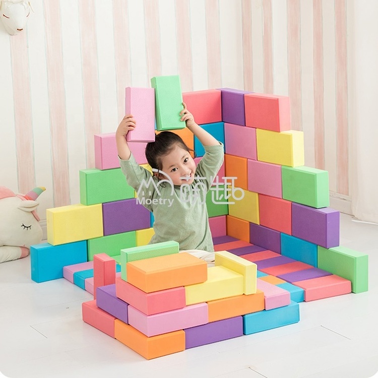 Moetry Large EVA Brick Block Toy Foam Building Blocks for Preschool Kids Soft Building Block Set yoga brick