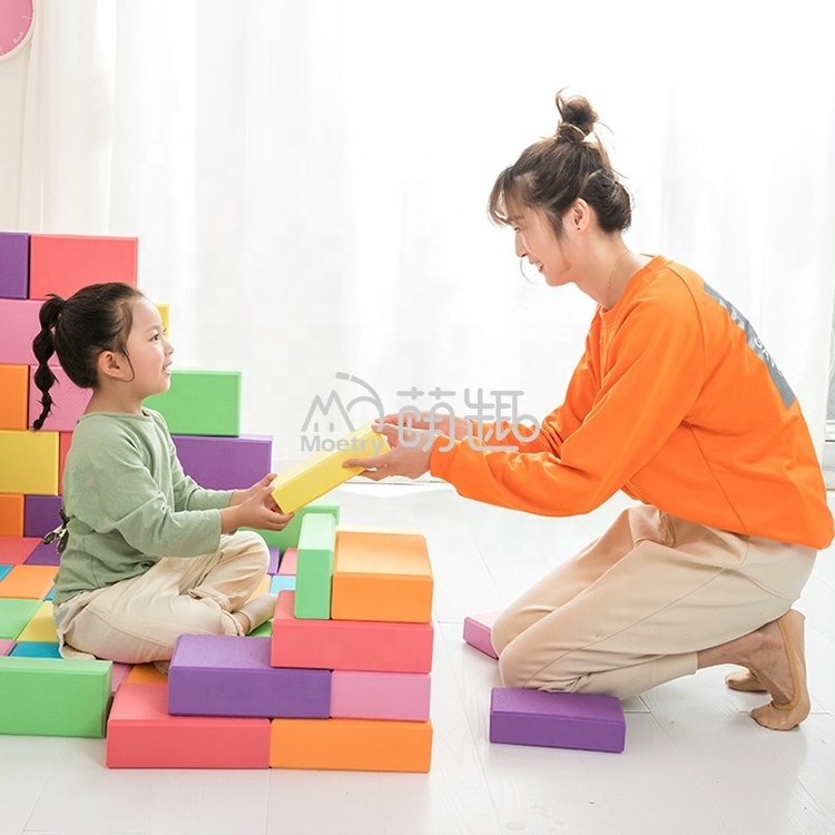 Moetry Large EVA Brick Block Toy Foam Building Blocks for Preschool Kids Soft Building Block Set yoga brick