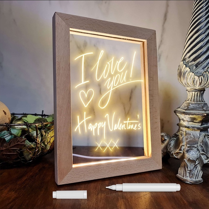 Unique Gift Home Decoration Night Light Customized LED Wooden Photo Frame 3D Photo Lights