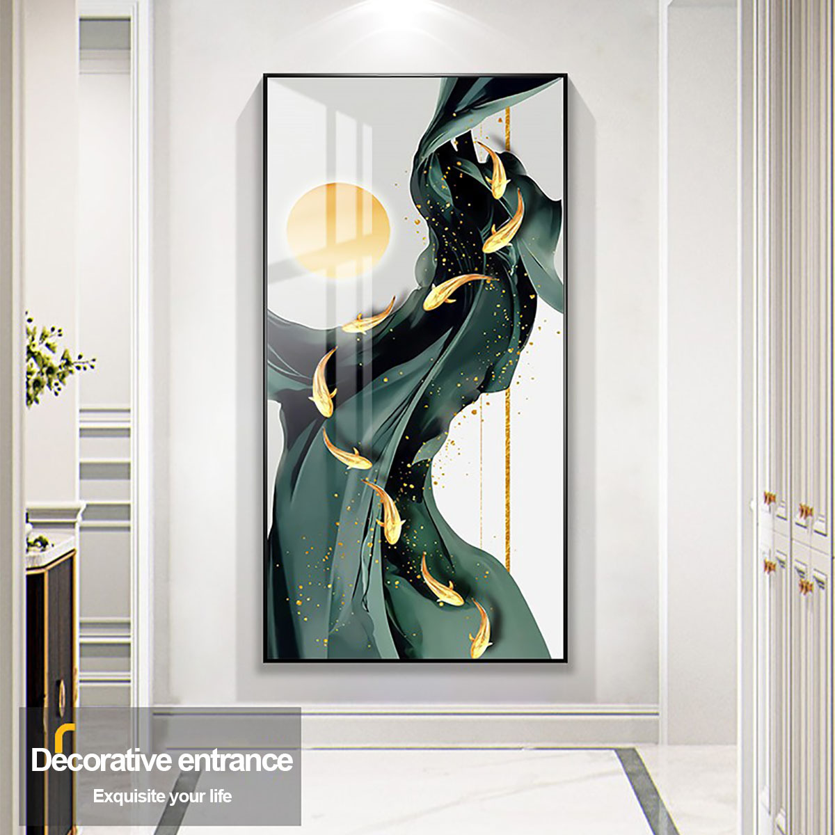 modern Entrance decoration abstract painting decorative picture crystal porcelain painting wall art Hotel Porch Decoration