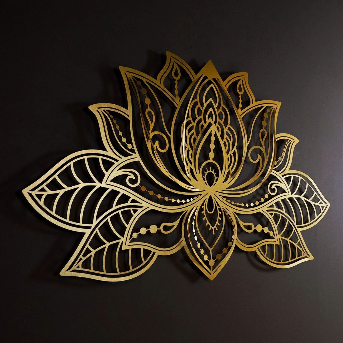 Large 3D Mandala Metal Wall Art Wall Decor for Living Room Home Decor Lotus Flower Gold Wall Hanging Spiritual Decor