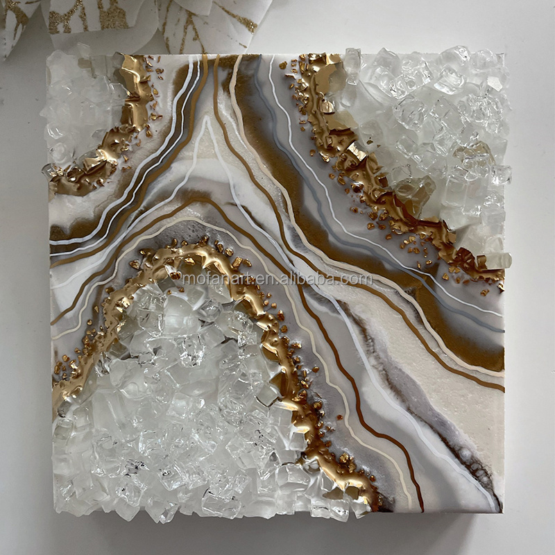 Black Gold Painting Geode Art 3D Epoxy Resin wall art  Apartment Home Decor  housewarming gifts