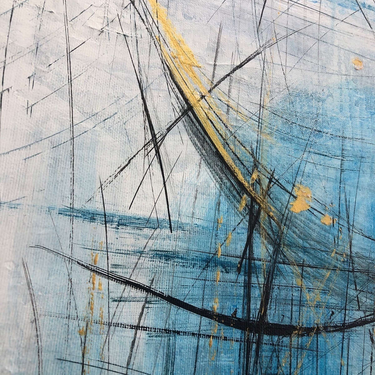 Large Acrylic oil Painting art Blue Abstract Paintings On Canvas Modern ...