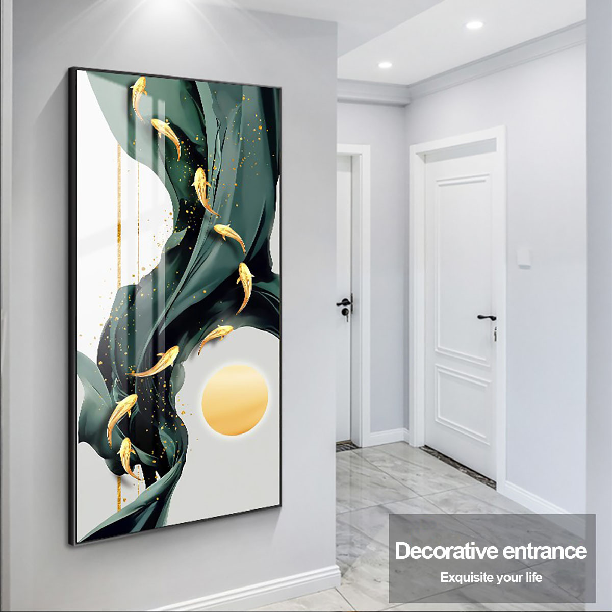 modern Entrance decoration abstract painting decorative picture crystal porcelain painting wall art Hotel Porch Decoration