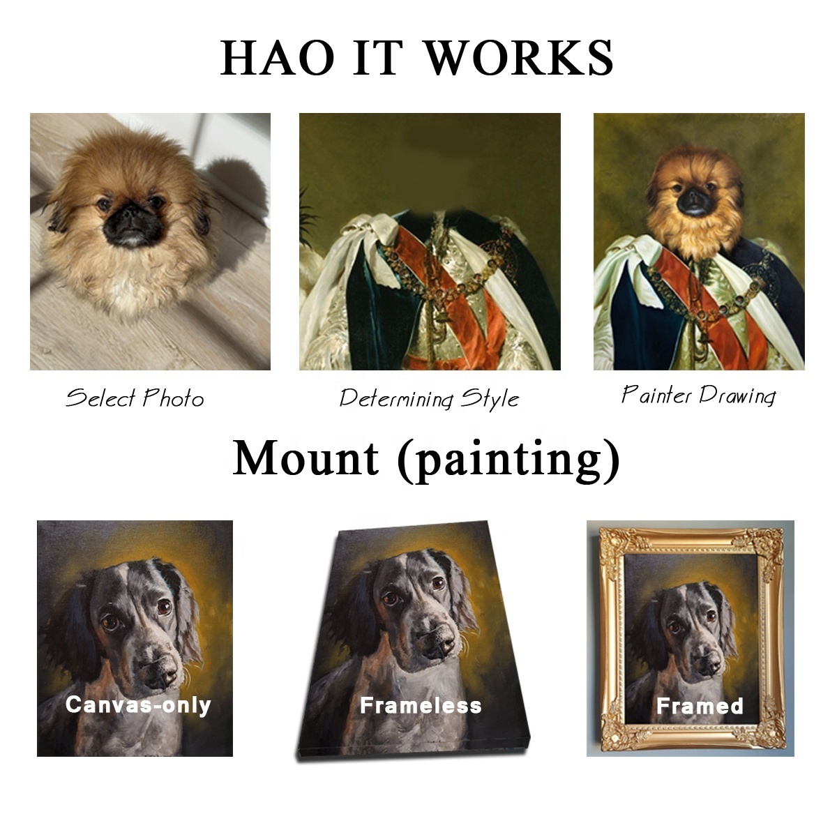 100% hand painting Custom Oil Painting Royal cat portrait Custom Pet Portrait Dog Portrait painting from photo Memorial Gift