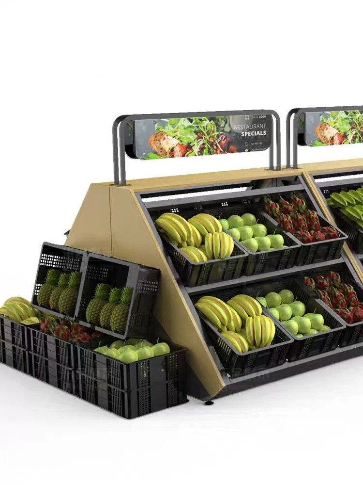 Most popular fruit vegetable stand basket market basket storage display  stand for fruit vegetable shop