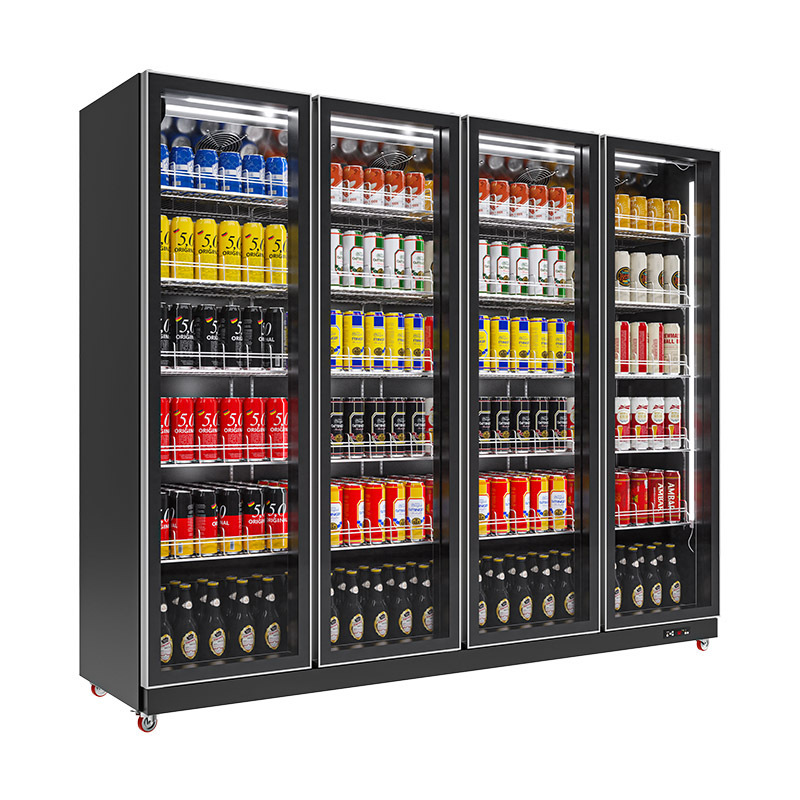 Commercial supermarket refrigerator equipement transparent glass door refrigerator with display soft drink refrigerator fridge