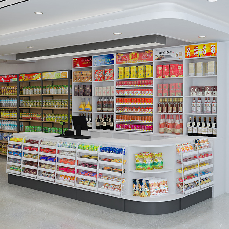 DIY Wooden Checkout Counter with Lock Drawer for Shop Convenience Store