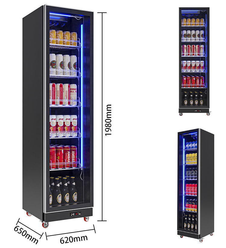 Single door red bull beverage fridge display refrigerators refrigeration equipment display cooler for store