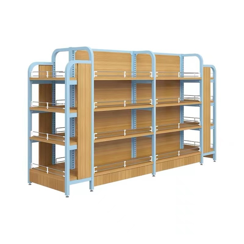 Customized Floor Retail Display Stand Wooden Display Shelf for Shampoo In Supermarkets Wood Retail Display Racks