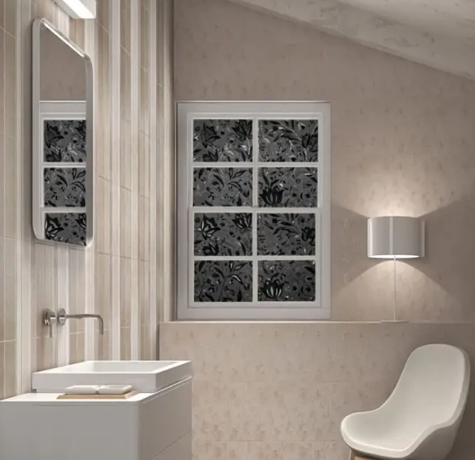 Add Elegance to Your Home with This Blooming Flowers Window Decorative Privacy Film!