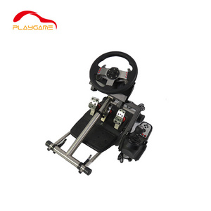 Telescopic home safety simulator racing wheel rack for logitech g29 g920 driving force racing wheel