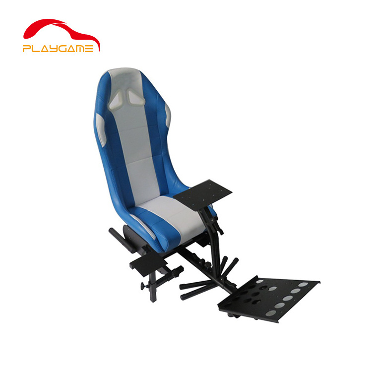 Blue Real Racing Seat Driving Simulator Cockpit Gaming Chair with TV Mount